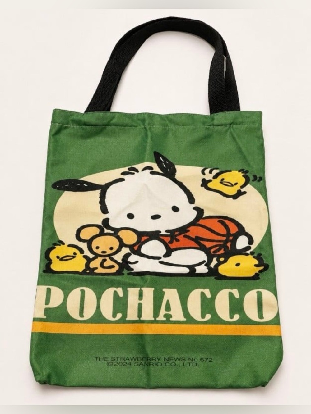 POCHACCO GREEN SOFT TOTE BAG THE STRAWBERRY NEWS